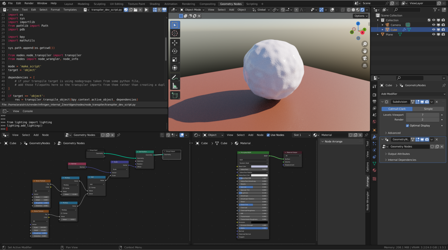 Example procedural snow material