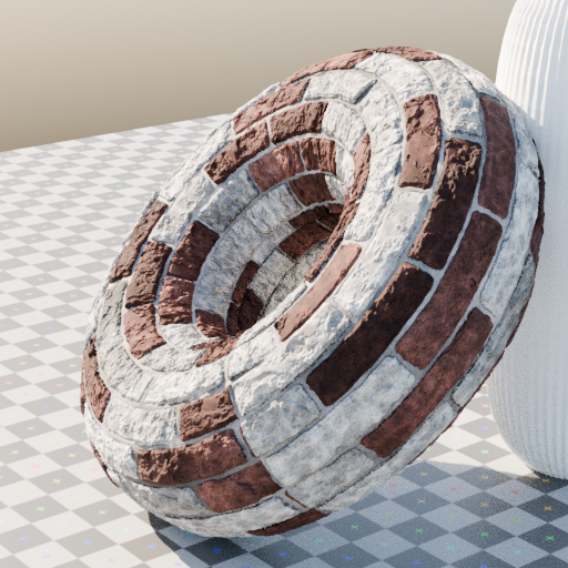 bricks material on a torus
