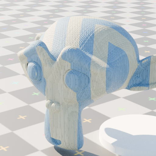 patterned fabric material on a monkey